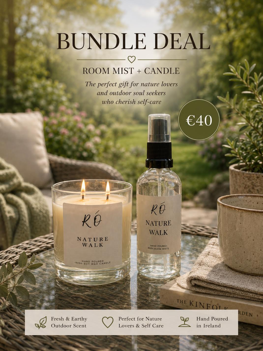 🌿 Nature Walk Bundle – Full Size Candle & Room Mist