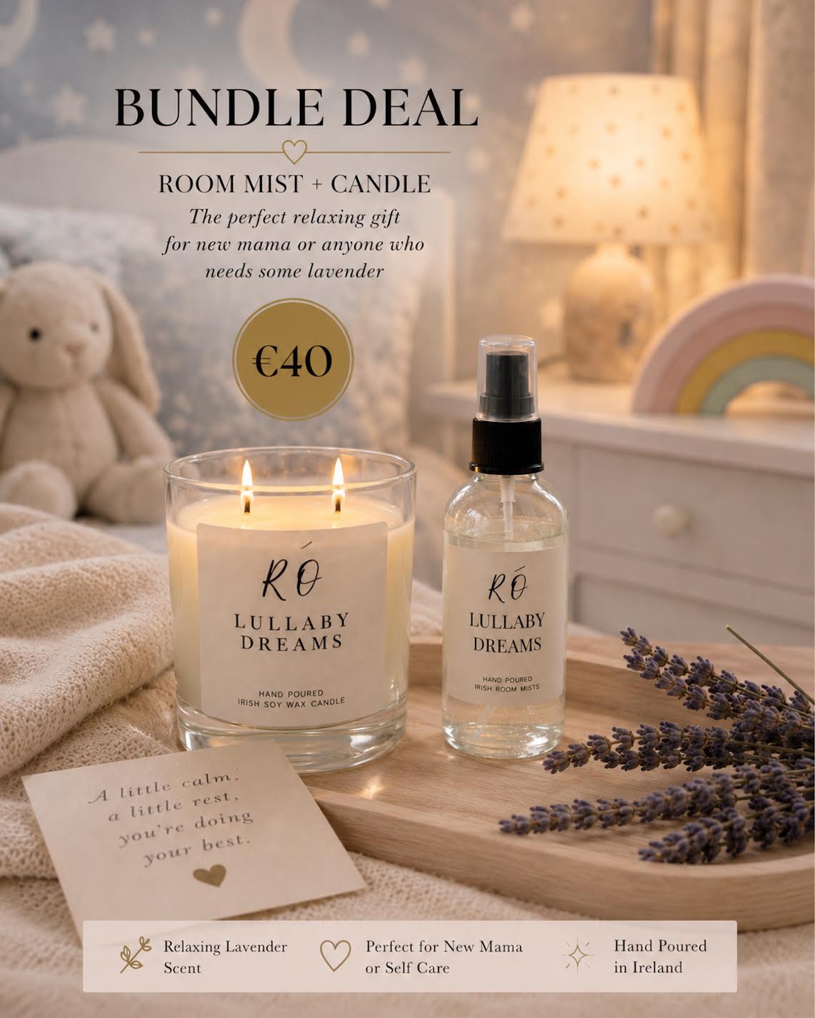 💜 Lullaby Dreams Bundle – Full Size Candle & Room Mist